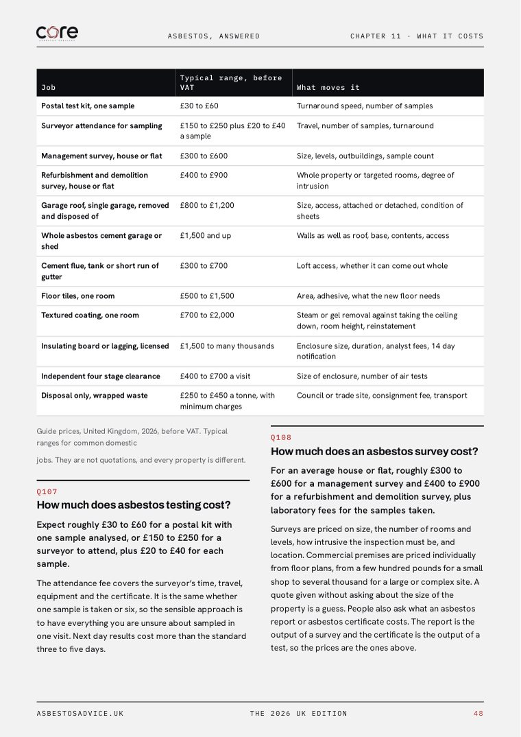 Guide price table